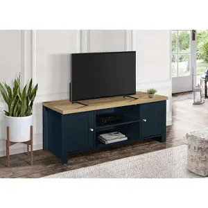 Birlea Highgate Large TV Unit Navy Blue & Oak