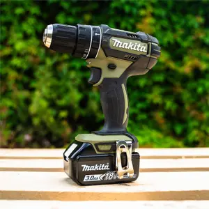 Makita DHP482SFO2 18v LXT 2 Speed Cordless Combi Drill Olive + 2x3ah Battery +