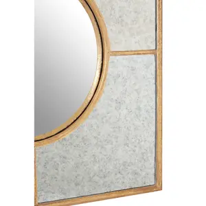 Interiors by Premier Zariah Gold Finish Art Deco Wall Mirror