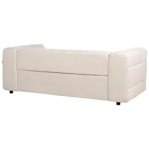 3 Seater Fabric Sofa Beige MULLOLA