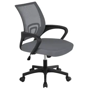 Yaheetech Ergonomic Mid-back Mesh Office Chair - Dark Grey