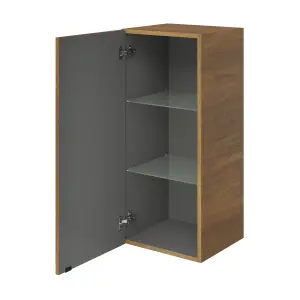 GoodHome Imandra Walnut effect Single Deep Wall cabinet (W)400mm (H)900mm