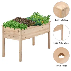 Yaheetech Elevated Raised Garden Bed Fir Wood Planter for Flowers Vegetables