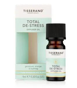 Tisserand Aromatherapy - Total De-Stress - Diffuser Oil - with Geranium, Nutmeg and Orange - 100% Natural Pure Essential Oil - 9ml