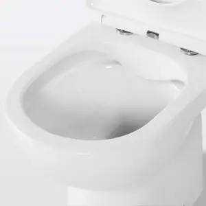 GoodHome Cavally comfort White Close-coupled Floor-mounted Toilet & full pedestal basin (W)370mm (H)880mm