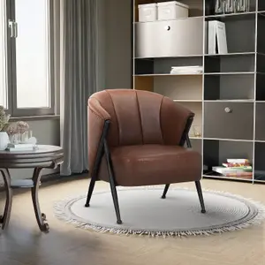 Faux Leather Brown Viviana Accent Chair