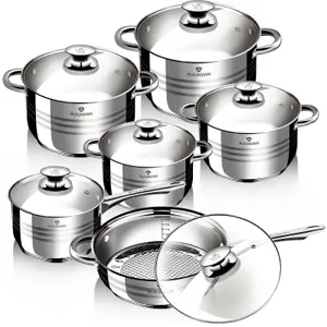 BLAUMANN Gourmet 12Pc Cookware Set Stainless Steel Non Stick Pots Pan Induction