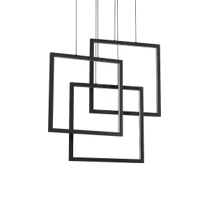 Luminosa Frame LED Decorative Integrated Pendant Light Black, 83000K