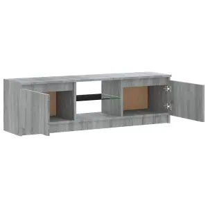 Berkfield TV Cabinet with LED Lights Grey Sonoma 120x30x35.5 cm