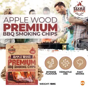 Apple Wood Chunks 150g - Wood Chips for Smoking Food,  Smoking Wood Chunks, Apple BBQ Wood Chunks,  BBQ Smoker Wood Chips, Applewo