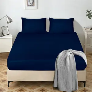 Egyptian-Quality Cotton sheet Flat Navy / Double (4'6")