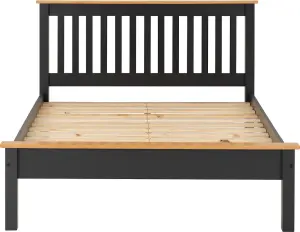 Monaco 4ft Bed Low Foot End Dark Grey Oak Effect