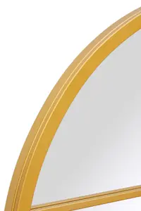 MirrorOutlet The Fenarc Gold Metal Framed Arched Window Wall Mirror 120CM X 80CM