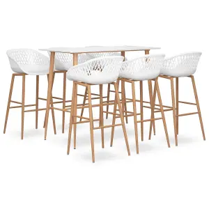 Berkfield 7 Piece Bar Set White