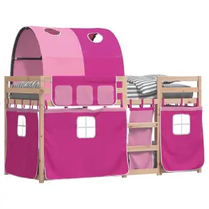 Berkfield Bunk Bed without Mattress Pink 75x190 cm Small Single Solid Wood Pine