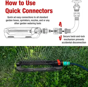 Garden Sprayer Sprinklers for Lawns Garden Bar with 16 Durable Nozzles-Oscillating Sprinkler with Built-In Cleaning Pin