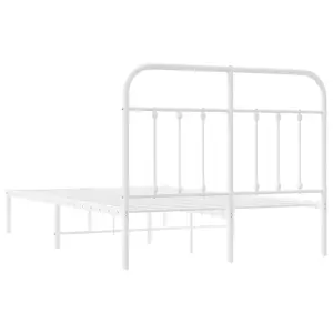 Berkfield Metal Bed Frame with Headboard White 120x190 cm