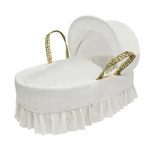 Kinder Valley Broderie Anglaise Cream Moses Basket Bedding Set