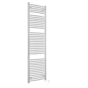 Right Radiators Electric Heated Towel Rail Radiator Curved Pre-filled Designer Ladder Warmer Chrome 1800x500 mm