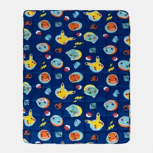 Pokemon Weighted Blanket Kids Stress Relief Throw Sensory, Blue - 2kg