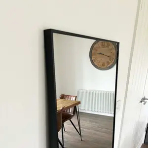 Metal Wall  & Leaner  Mirror in Black 150cm H x 50cm W