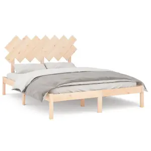 Berkfield Bed Frame 150x200 cm 5FT King Size Solid Wood