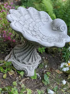 Beautifully Detailed Spiral Design Birdbath