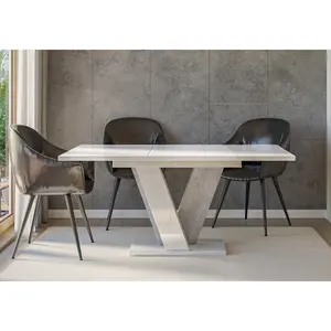 Extendable Dining Table Ameila Gloss White