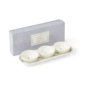 Sophie Conran for Portmeirion Lavandula 3 Bowl & Tray Set Boxed Set-Tray 27.5 x 10cm, Bowls 8cm