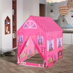 Livingandhome Pink Kids Play Tent Fairy Tent Indoor Teepee Portable Playhouse Garden Playground