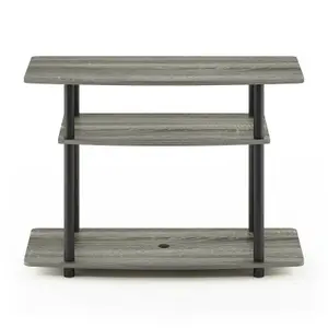 Furinno Turn-N-Tube No Tools 3-Tier TV Stands, French Oak Grey/Black