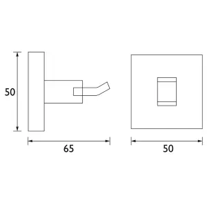 Heritage Lavington Gloss Chrome effect Brass Square Single Hook (H)53mm (W)50mm