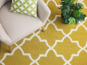 Wool Area Rug 140 x 200 cm Yellow SILVAN