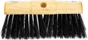 Newman and Cole 13" Poly Garden Broom Heavy Duty Saddle Sweeping Brush - Head Only