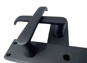 Door Handles Straight Bath Lock Handle - Matt Black 150 x 40mm