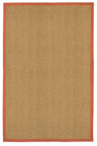 Brown, orange Herringbone weave Large Rug, (L)200cm x (W)135cm