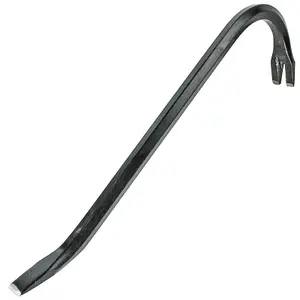 SPARES2GO 5 Piece Crowbar Long Wrecking Crow Bar Steel Flat Large Pry Kit + Safety Goggles