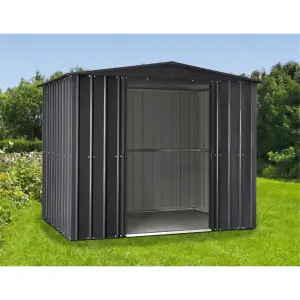 8 x 5 Premier Apex Metal Garden Shed - Anthracite Grey (8ft x 5ft / 8' x 5' / 2.5m x 1.5m)