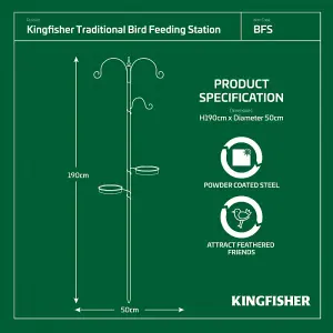 3 Arm Bird Feeding Station Complete Wild Bird Feeder 3 Hanging Brackets Water Dish