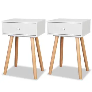 Morwenna 1 Drawer Bedside Table (Set of 2) White