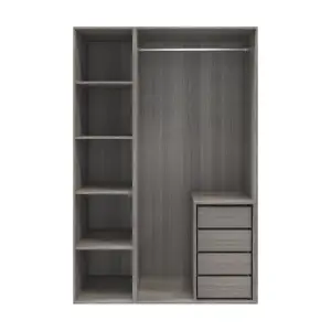 GoodHome Atomia Freestanding Grey oak effect Particle board Wardrobe, clothing & shoes organiser (H)2250mm (W)1500mm (D)580mm