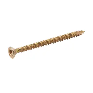 TurboDrive Pozidriv Yellow-passivated Steel Screw (Dia)3.5mm (L)50mm, Pack of 100