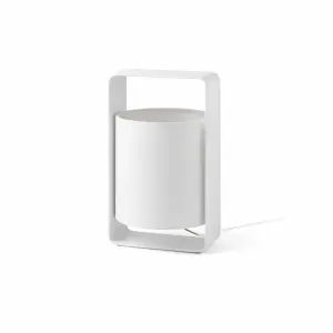 Luminosa Lula 1 Light Small Table Lamp White with Shade, E27