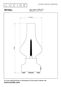 Lucide Jason Retro Table Lamp - LED Dim. - 1x2W 3000K - 3 StepDim - Red