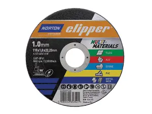 Norton Clipper Multi-Material Cutting Discs 115 x 22.23mm Tub of 25 CLI849154