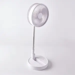 USB Rechargeable Foldaway Fan - Telescopic Height Adjustable Desk or Stand Cooling Fan with 3 Speeds & 180 Angle Adjustment