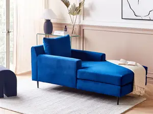 Velvet Chaise Lounge Navy Blue GUERET