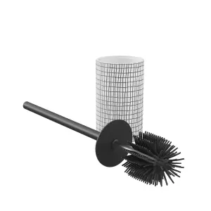 GoodHome Blenny White & black Polymer resin & stainless steel Toilet brush & holder