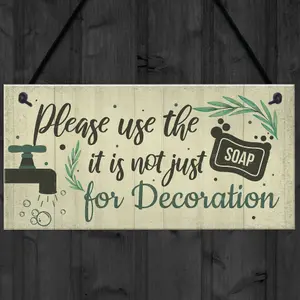 Red Ocean Bathroom Sign Shabby Chic Funny Toilet Sink Loo Hanging Wall Door Plaque Gift