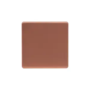 Lieber Brushed Copper Single Blank Plates - White Insert Screwless